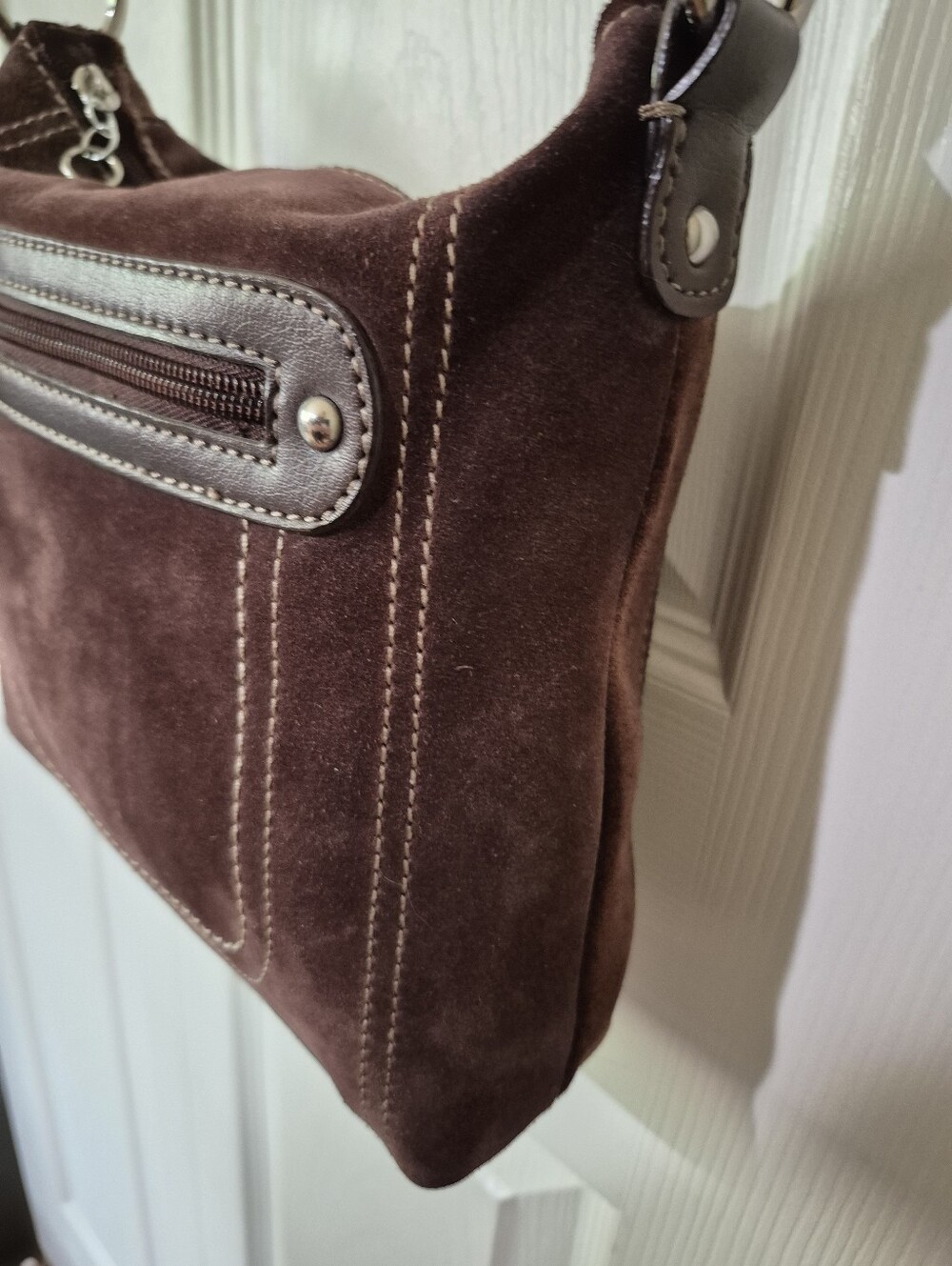 A.n.a brown leather suede crossbody bag - Picture 6 of 11
